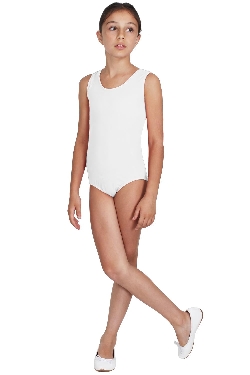 BODY DANZA LYCRA SMANICATO BIANCO BAMBINA